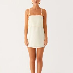 NWT Butter Yellow Peppermayo Mini Dress with beaded straps